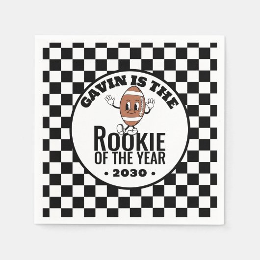 Gepersonaliseerde Retro  Football Verjaardagsfeest Servet (Voorkant)