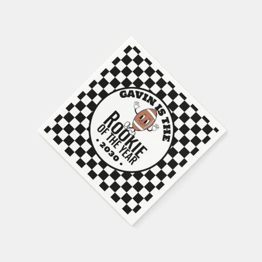 Gepersonaliseerde Retro  Football Verjaardagsfeest Servet (Hoek)