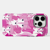 Gepersonaliseerde Retro Fox Art Pink Retro iPhone  Case-Mate iPhone Case (Achterkant (horizontaal))