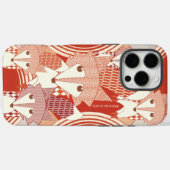 Gepersonaliseerde Retro Fox Art Red Retro Case-Mate iPhone Case (Achterkant (horizontaal))
