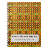 Gepersonaliseerde Retro Funky Sinaasappel-Blauwgro Notitieboek (Voorkant)