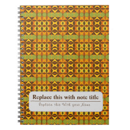 Gepersonaliseerde Retro Funky Sinaasappel-Blauwgro Notitieboek