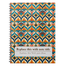 Gepersonaliseerde Retro Funky Sinaasappel-Blauwgro