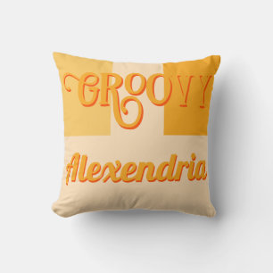 Gepersonaliseerde Retro Geel Kussen