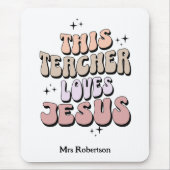 Gepersonaliseerde retro geloof leraar waardering muismat (Voorkant)