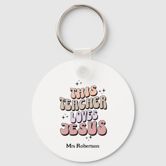 Gepersonaliseerde retro geloof leraar waardering sleutelhanger (Voorkant)
