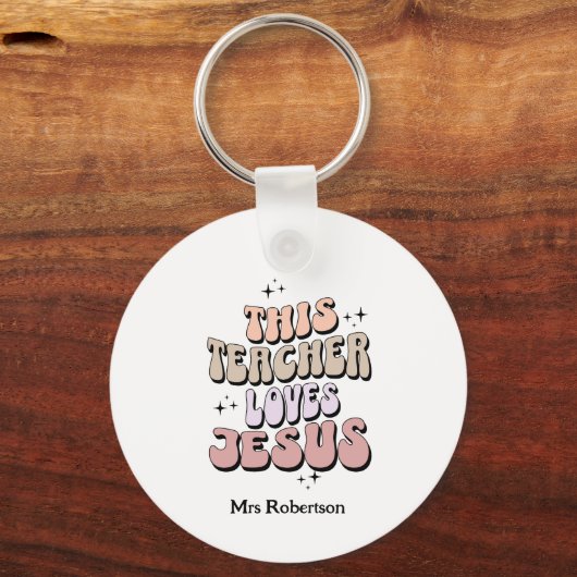 Gepersonaliseerde retro geloof leraar waardering sleutelhanger (Voorkant)