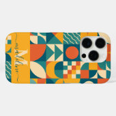 Gepersonaliseerde Retro Geometrische Kleurrijk Case-Mate iPhone Case (Achterkant (horizontaal))