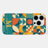 Gepersonaliseerde Retro Geometrische Kleurrijk Case-Mate iPhone Case (Achterkant (horizontaal))