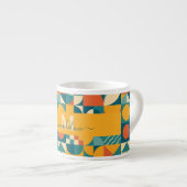 Gepersonaliseerde Retro Geometrische Kleurrijk Espresso Kop (Voorkant rechts)