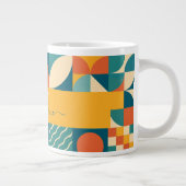 Gepersonaliseerde Retro Geometrische Kleurrijk Grote Koffiekop (Rechts)