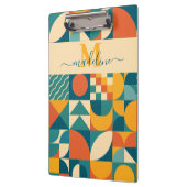 Gepersonaliseerde Retro Geometrische Kleurrijk Klembord (Links)