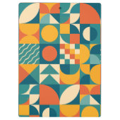 Gepersonaliseerde Retro Geometrische Kleurrijk Klembord (Achterkant)