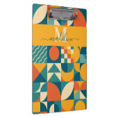 Gepersonaliseerde Retro Geometrische Kleurrijk Klembord (Rechts)