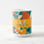 Gepersonaliseerde Retro Geometrische Kleurrijk Koffiemok (Center)