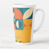 Gepersonaliseerde Retro Geometrische Kleurrijk Latte Mok (Rechts)