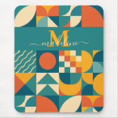 Gepersonaliseerde Retro Geometrische Kleurrijk Muismat (Voorkant)