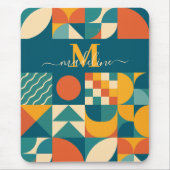 Gepersonaliseerde Retro Geometrische Kleurrijk Muismat (Voorkant)