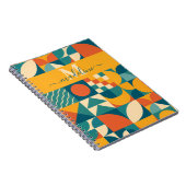 Gepersonaliseerde Retro Geometrische Kleurrijk Notitieboek (Rechterzijde)