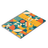 Gepersonaliseerde Retro Geometrische Kleurrijk Notitieboek (Linkerzijde)