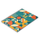 Gepersonaliseerde Retro Geometrische Kleurrijk Notitieboek (Linkerzijde)