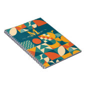 Gepersonaliseerde Retro Geometrische Kleurrijk Notitieboek (Rechterzijde)