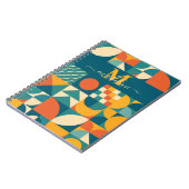 Gepersonaliseerde Retro Geometrische Kleurrijk Notitieboek (Linkerzijde)