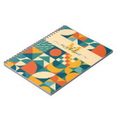 Gepersonaliseerde Retro Geometrische Kleurrijk Notitieboek (Linkerzijde)