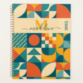 Gepersonaliseerde Retro Geometrische Kleurrijk Planner (Voorkant)