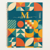 Gepersonaliseerde Retro Geometrische Kleurrijk Planner (Voorkant)