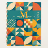 Gepersonaliseerde Retro Geometrische Kleurrijk Planner (Voorkant)