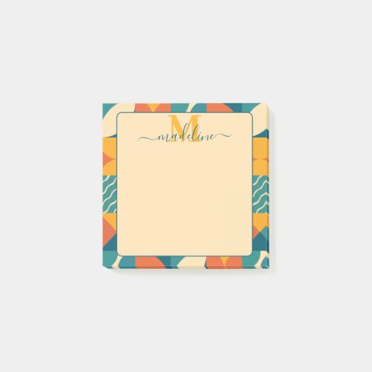Gepersonaliseerde Retro Geometrische Kleurrijk Post-it® Notes (Voorkant)