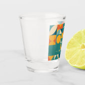 Gepersonaliseerde Retro Geometrische Kleurrijk Shot Glas (Links)