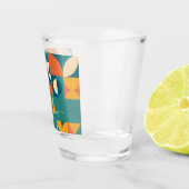 Gepersonaliseerde Retro Geometrische Kleurrijk Shot Glas (Rechts)