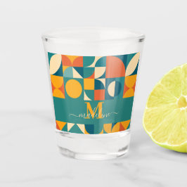 Gepersonaliseerde Retro Geometrische Kleurrijk Shot Glas