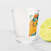 Gepersonaliseerde Retro Geometrische Kleurrijk Shot Glas (Links)