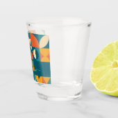 Gepersonaliseerde Retro Geometrische Kleurrijk Shot Glas (Rechts)