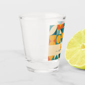 Gepersonaliseerde Retro Geometrische Kleurrijk Shot Glas (Links)
