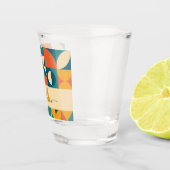 Gepersonaliseerde Retro Geometrische Kleurrijk Shot Glas (Rechts)