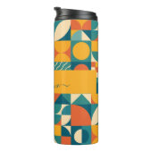 Gepersonaliseerde Retro Geometrische Kleurrijk Thermosbeker (Geroteerd rechts)