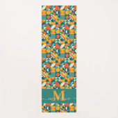 Gepersonaliseerde Retro Geometrische Kleurrijk Yogamat (Voorkant)