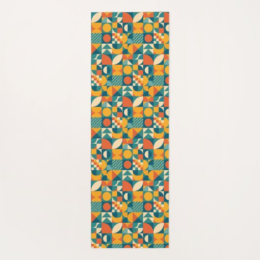 Gepersonaliseerde Retro Geometrische Kleurrijk Yogamat (Achterkant)