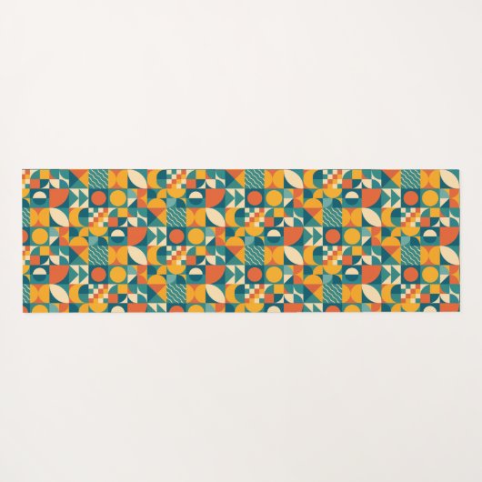 Gepersonaliseerde Retro Geometrische Kleurrijk Yogamat (Achterkant (horizontaal))