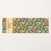 Gepersonaliseerde Retro Geometrische Kleurrijk Yogamat (Voorkant (horizontaal))