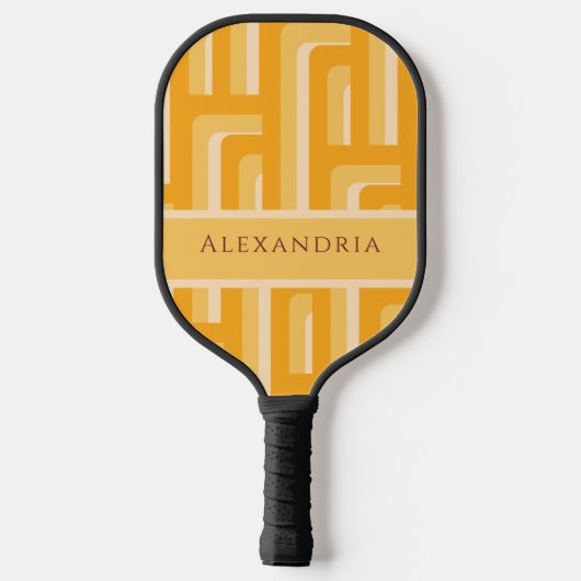 Gepersonaliseerde Retro Geometrische Pickleball Paddle (Achterkant)