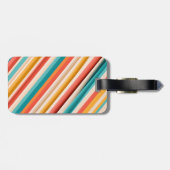 Gepersonaliseerde retro gestreepte dubbelzijdig bagagelabel (Achterkant horizontaal)