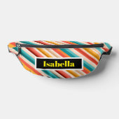 Gepersonaliseerde Retro Gestreepte Heuptas | Kleur Heuptasje (Liggend)