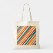 Gepersonaliseerde Retro Gestreepte Patroon Tas | K (Achterkant)