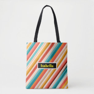 Gepersonaliseerde Retro Gestreepte Schouder Tas