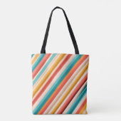 Gepersonaliseerde Retro Gestreepte Schouder Tas (Achterkant)